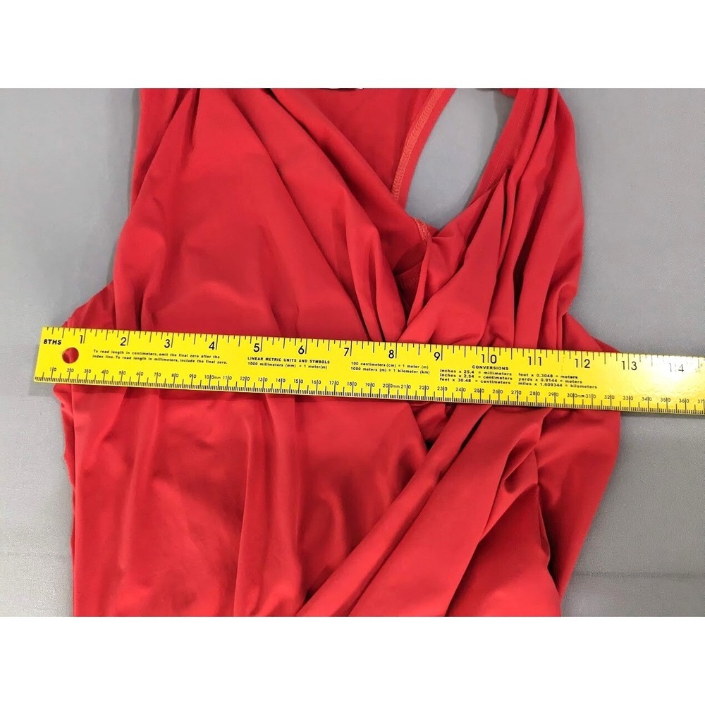 Audio Visual Womens Medium Orange Draped Ruched Cocktail Party Dress - Picture 7 of 8